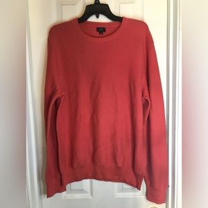 J CREW Mens ORANGE Pullover Crew Neck Sweater H6060 100% Cotton Lightweight Sz S